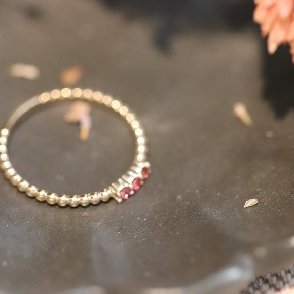 Passionate Delight - Pink tourmaline gemstone trio ring - Picture 9 of 10